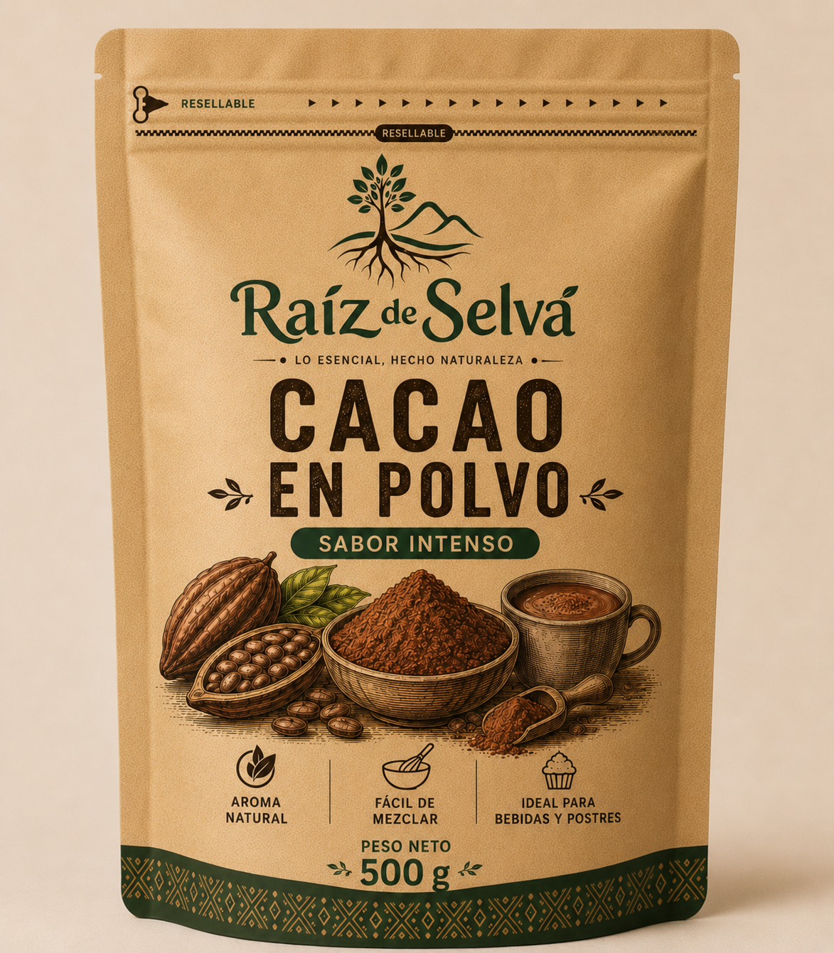 c10 CACAO EN POLVO – 500 G - Imagen 1