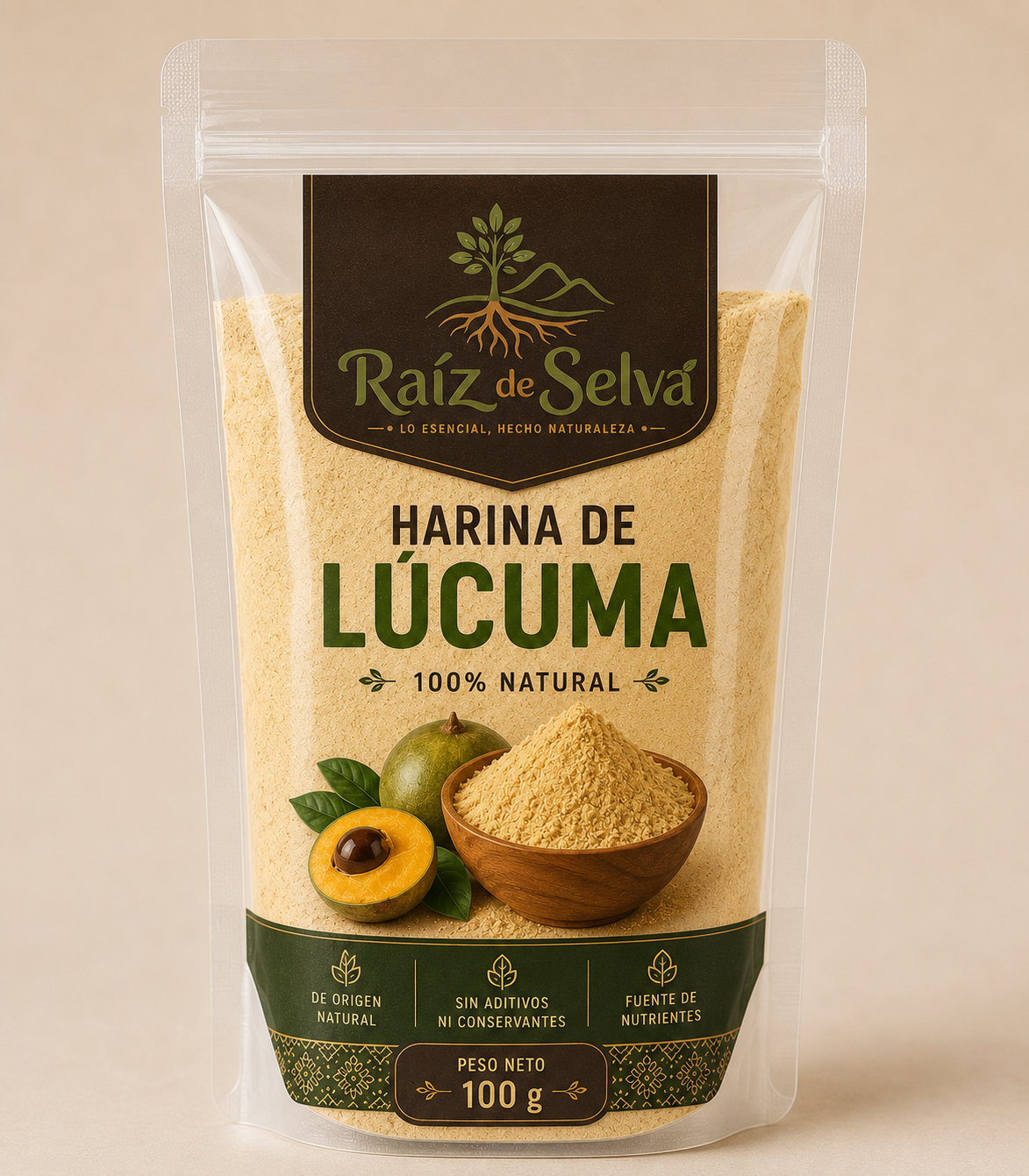 c19 HARINA DE LÚCUMA – 100 G - Imagen 1