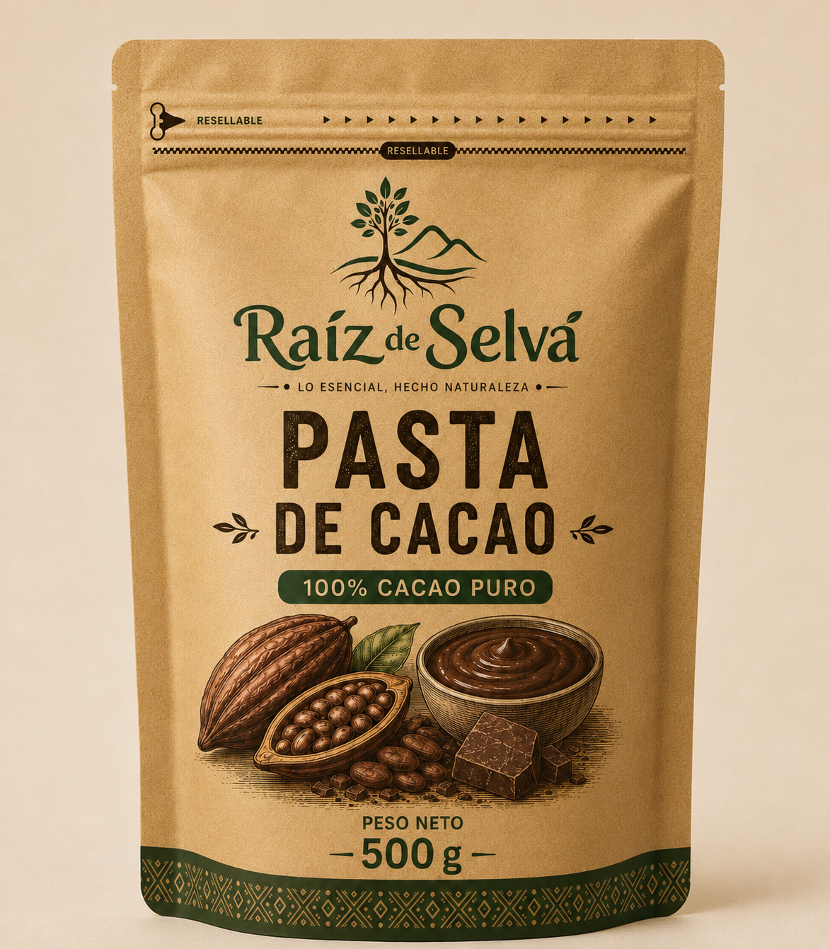 c4 PASTA DE CACAO 100% – 500 G - Imagen 1